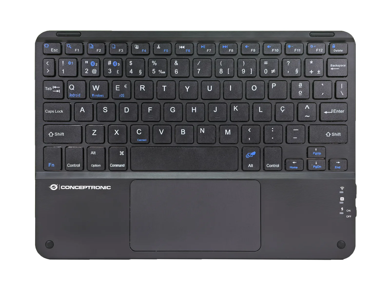 Conceptronic TOBIN01BPT klavye Evrensel Bluetooth QWERTY Portekizce Siyah