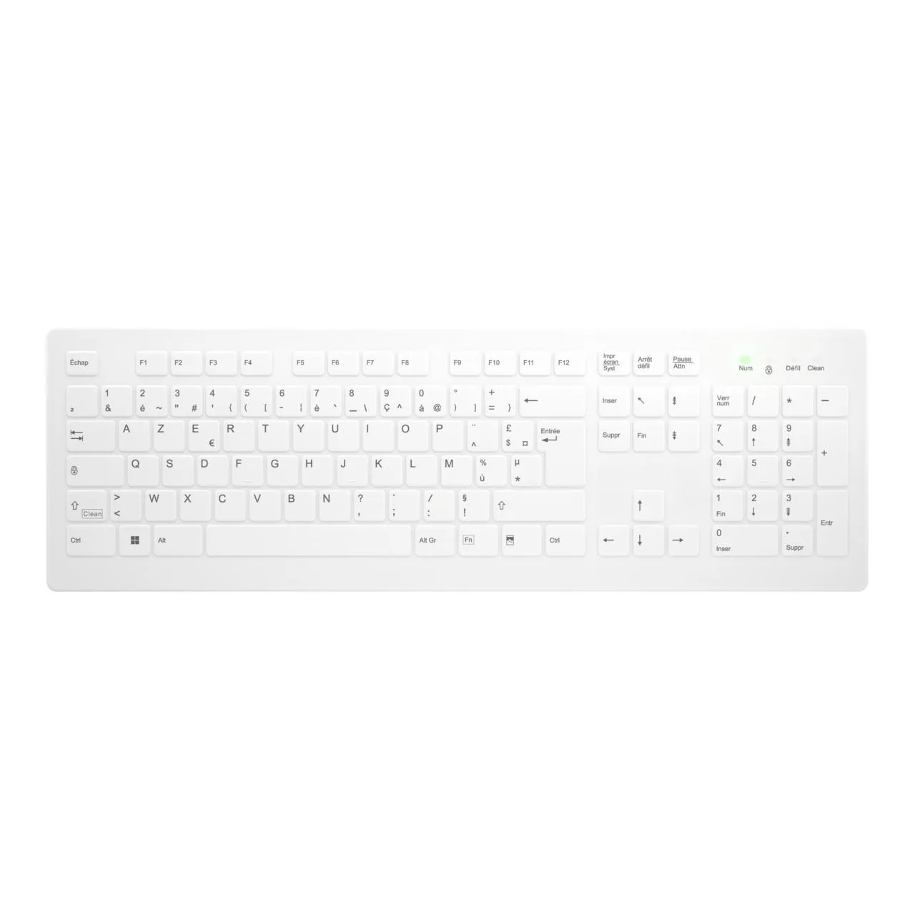Contour Design Active Key AK-C8112 klavye Tıbbi RF kablosuz AZERTY Fransızca Beyaz