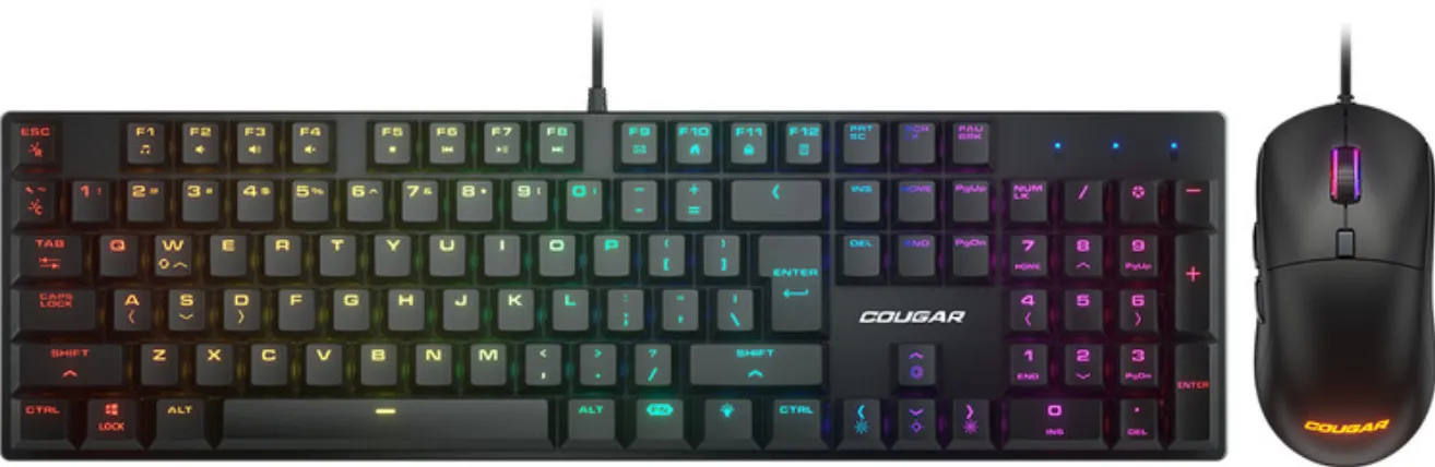 COUGAR CGR-WM1MB-CBT klavye Fare dahil Oyun USB Siyah