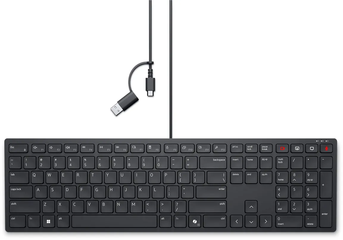 DELL KB525C klavye Ofis USB QWERTY ABD Uluslararası Siyah