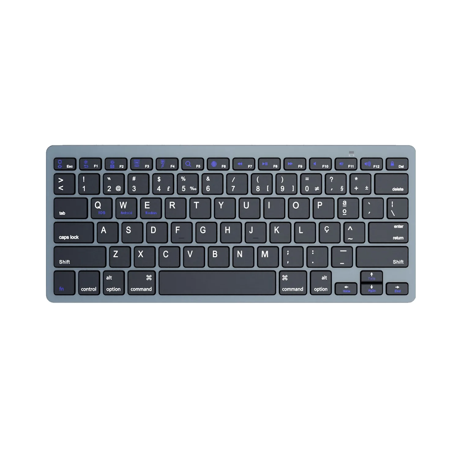 Ewent EW3120 klavye Evrensel Bluetooth QWERTY Portekizce Siyah, Gri
