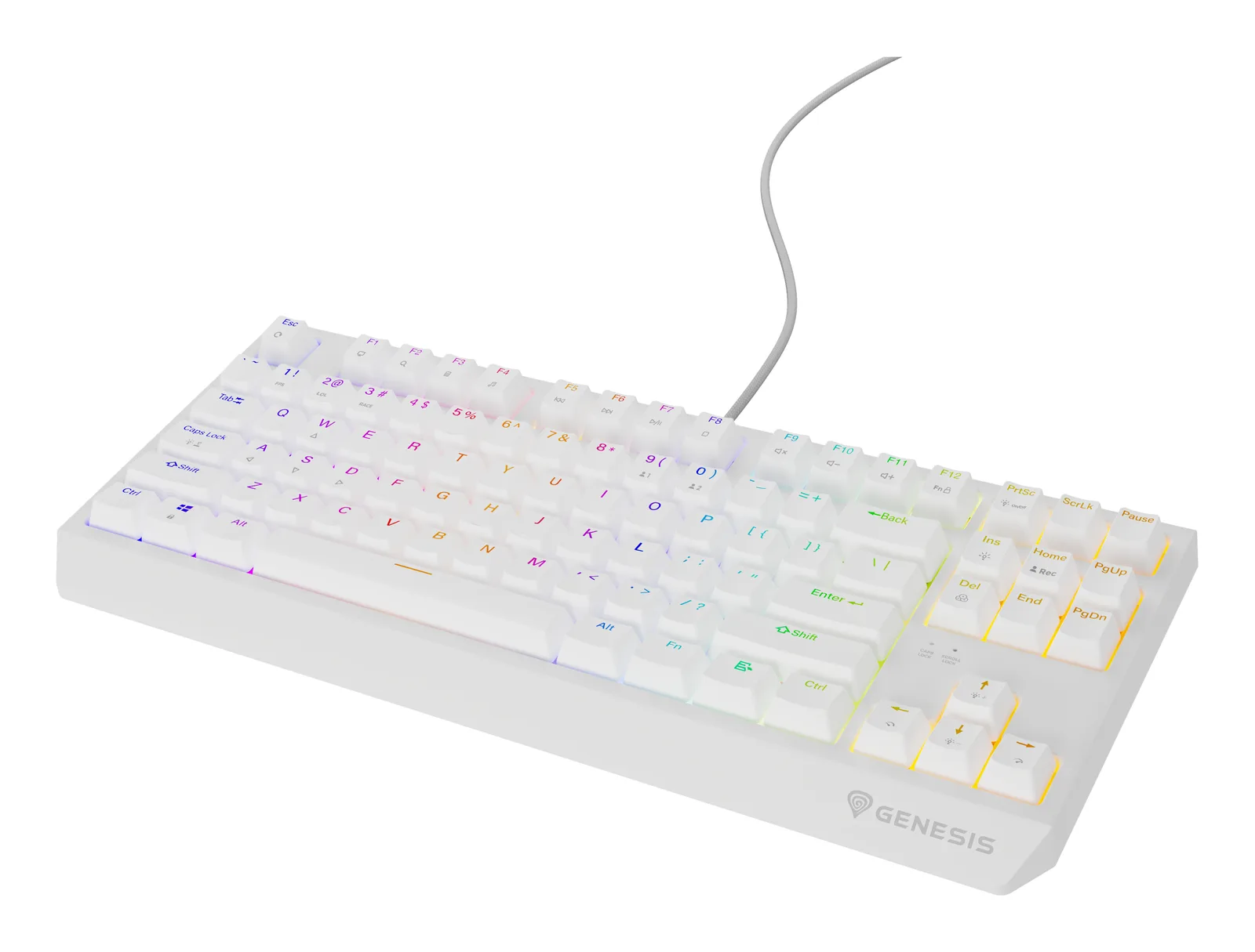 GENESIS Thor 230 TKL klavye Oyun USB QWERTY Amerikan İngilizcesi Beyaz