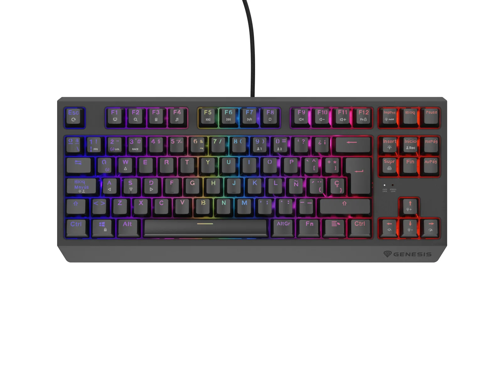 GENESIS Thor 230 TKL klavye Oyun USB QWERTY İspanyolca Siyah