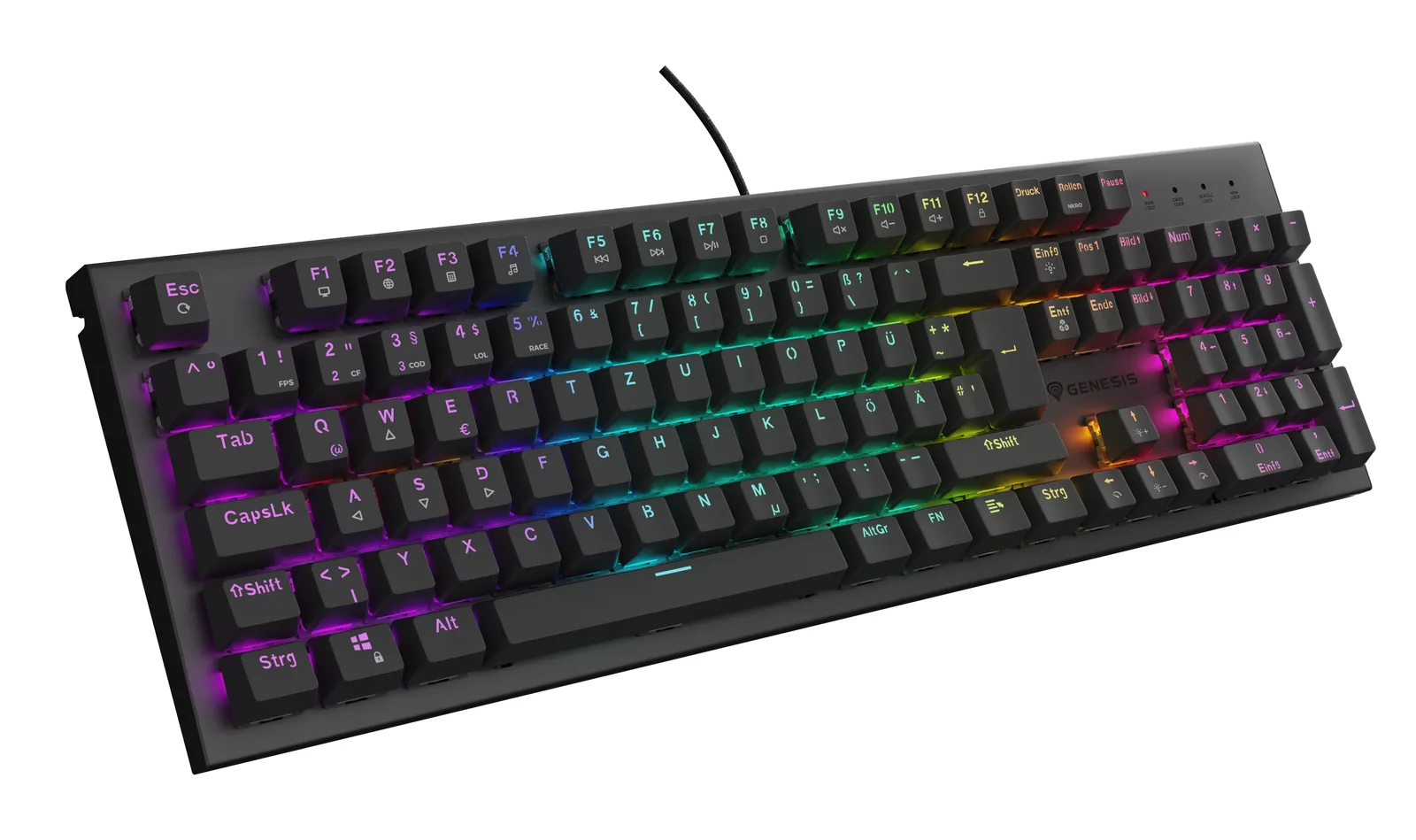 GENESIS Thor 303 klavye Oyun USB QWERTZ Almanca Siyah