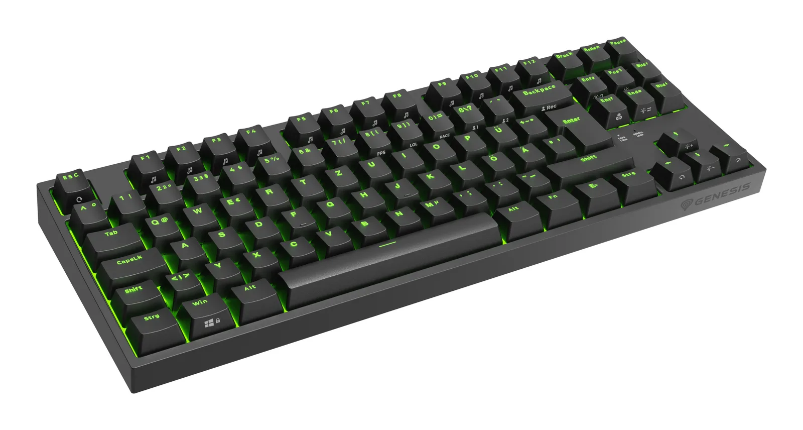 GENESIS Thor 404 TKL klavye Oyun USB QWERTZ Almanca Siyah