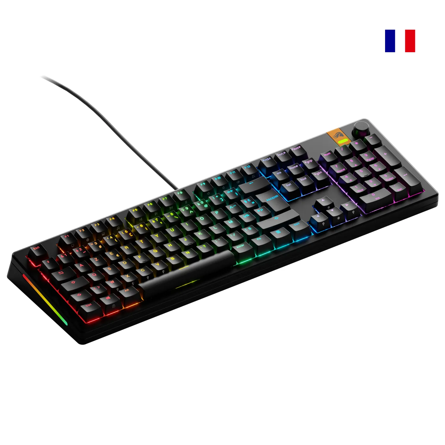 Glorious Gaming GMMK 3 HE 100% Prebuilt klavye Oyun USB AZERTY Fransızca Siyah