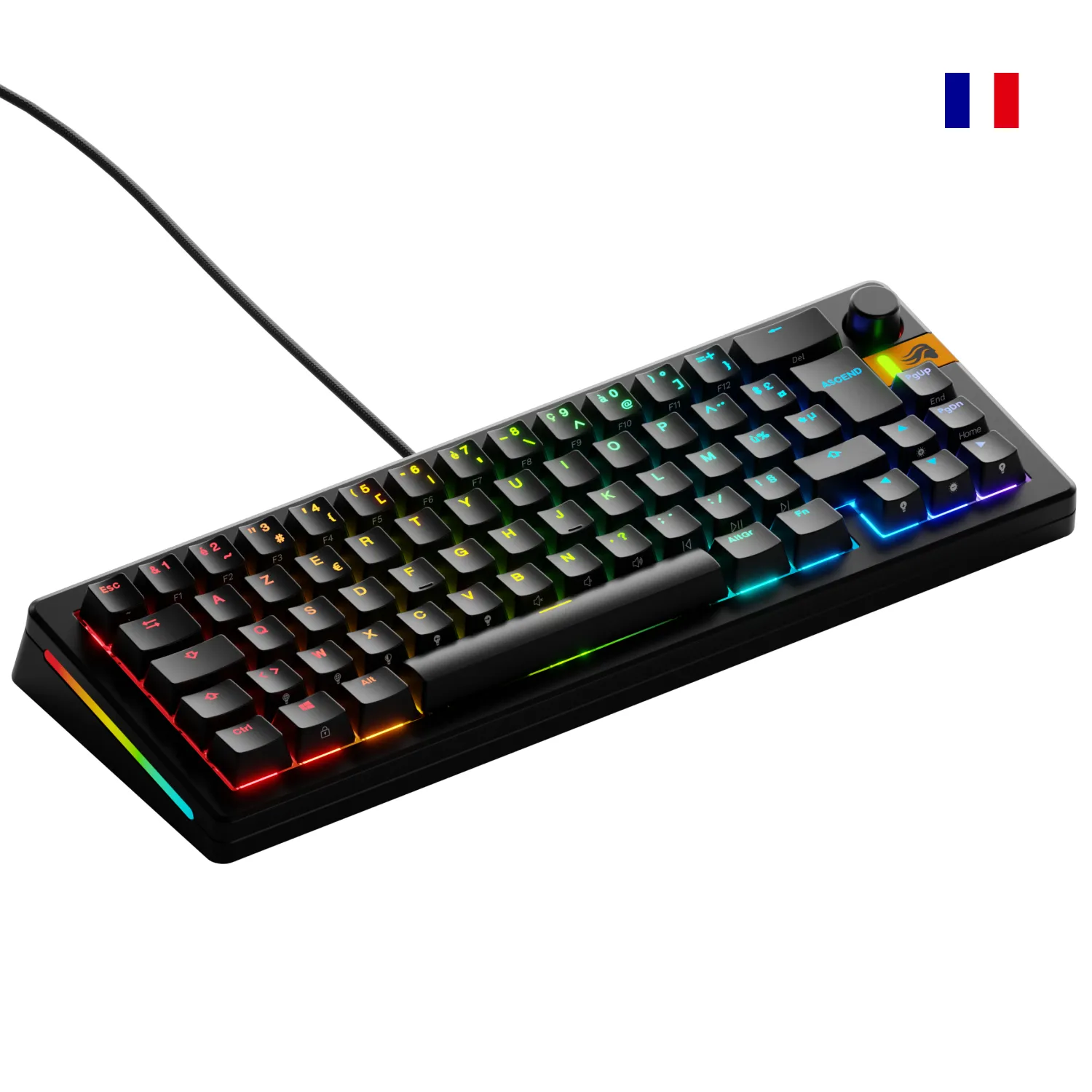Glorious Gaming GMMK 3 HE 65% Prebuilt klavye Oyun USB AZERTY Fransızca Siyah