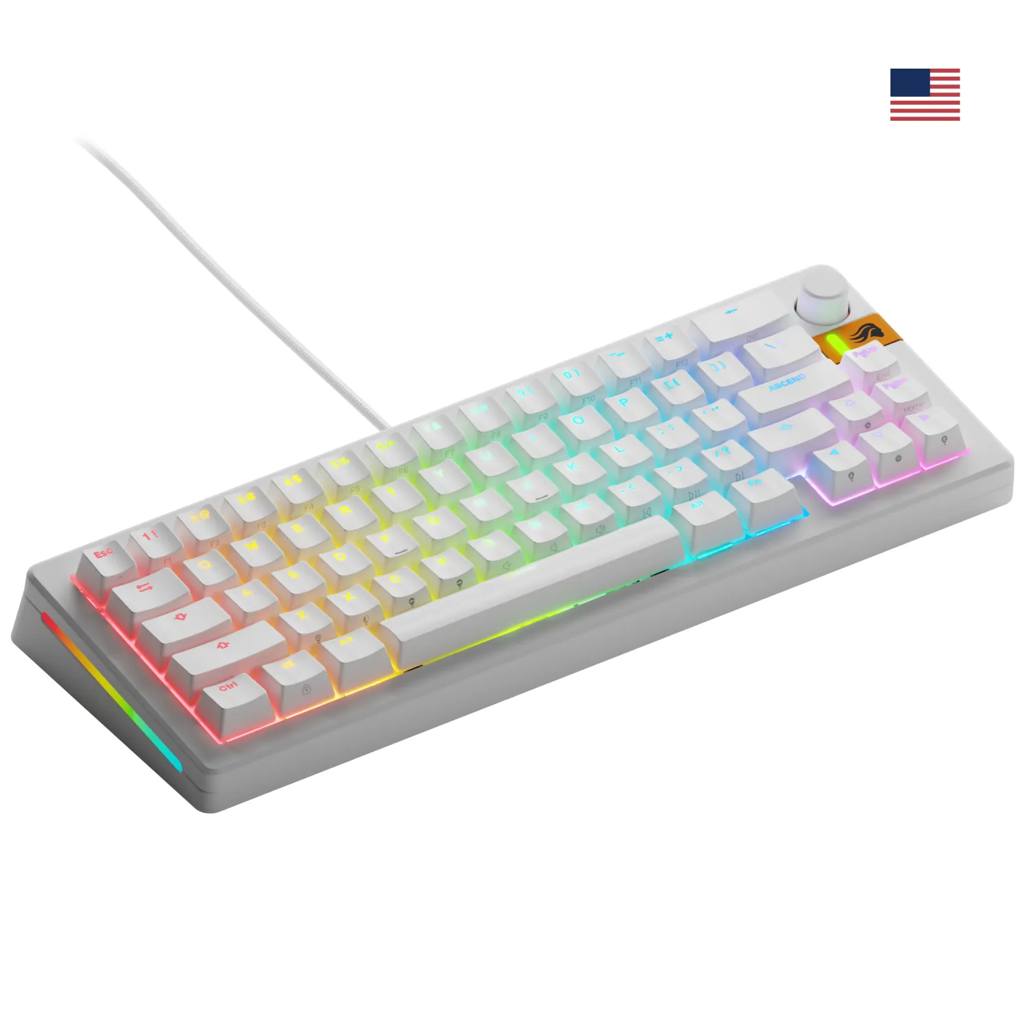 Glorious Gaming GMMK 3 HE 65% Prebuilt klavye Oyun USB QWERTY Amerikan İngilizcesi Beyaz