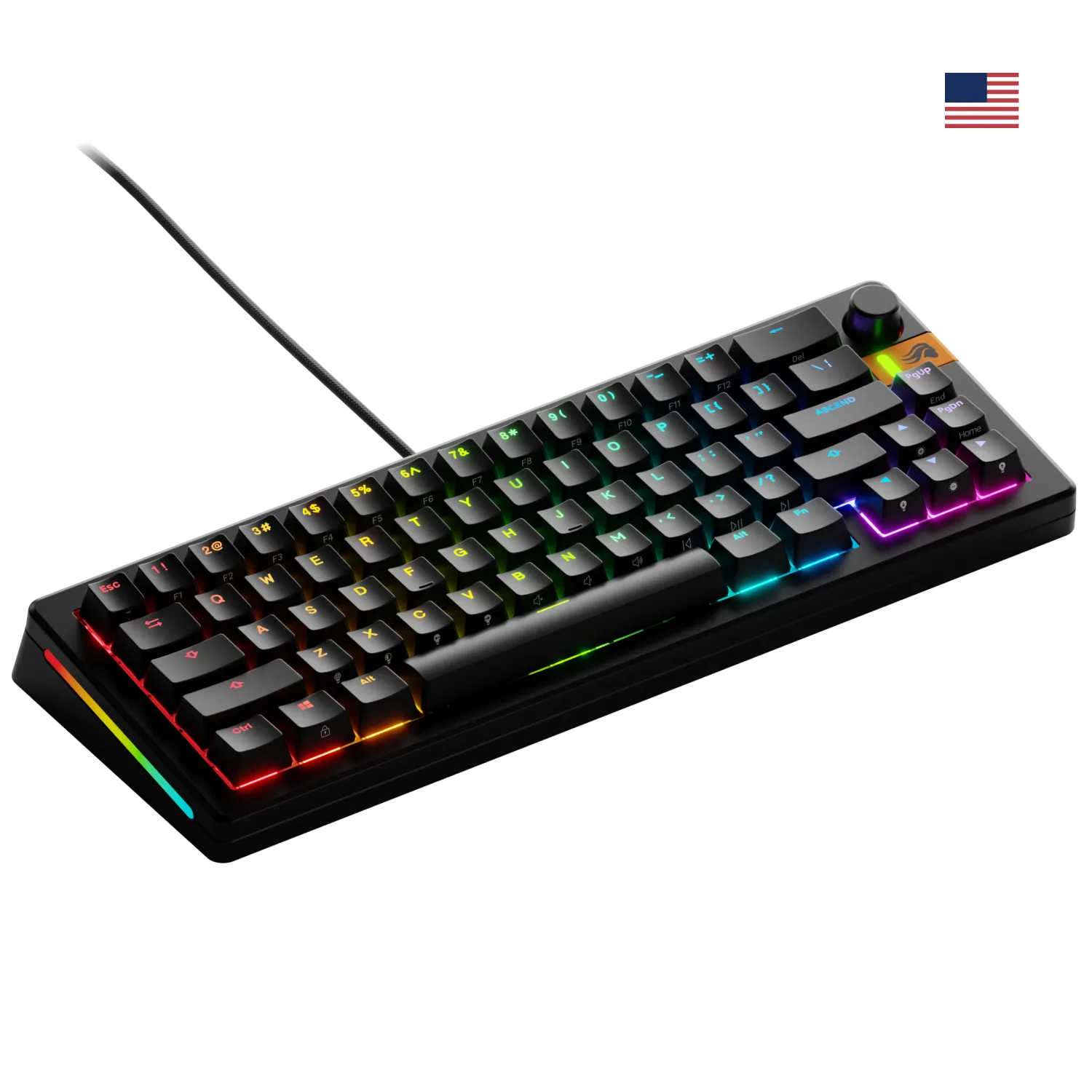 Glorious Gaming GMMK 3 HE 65% Prebuilt klavye Oyun USB QWERTY Amerikan İngilizcesi Siyah