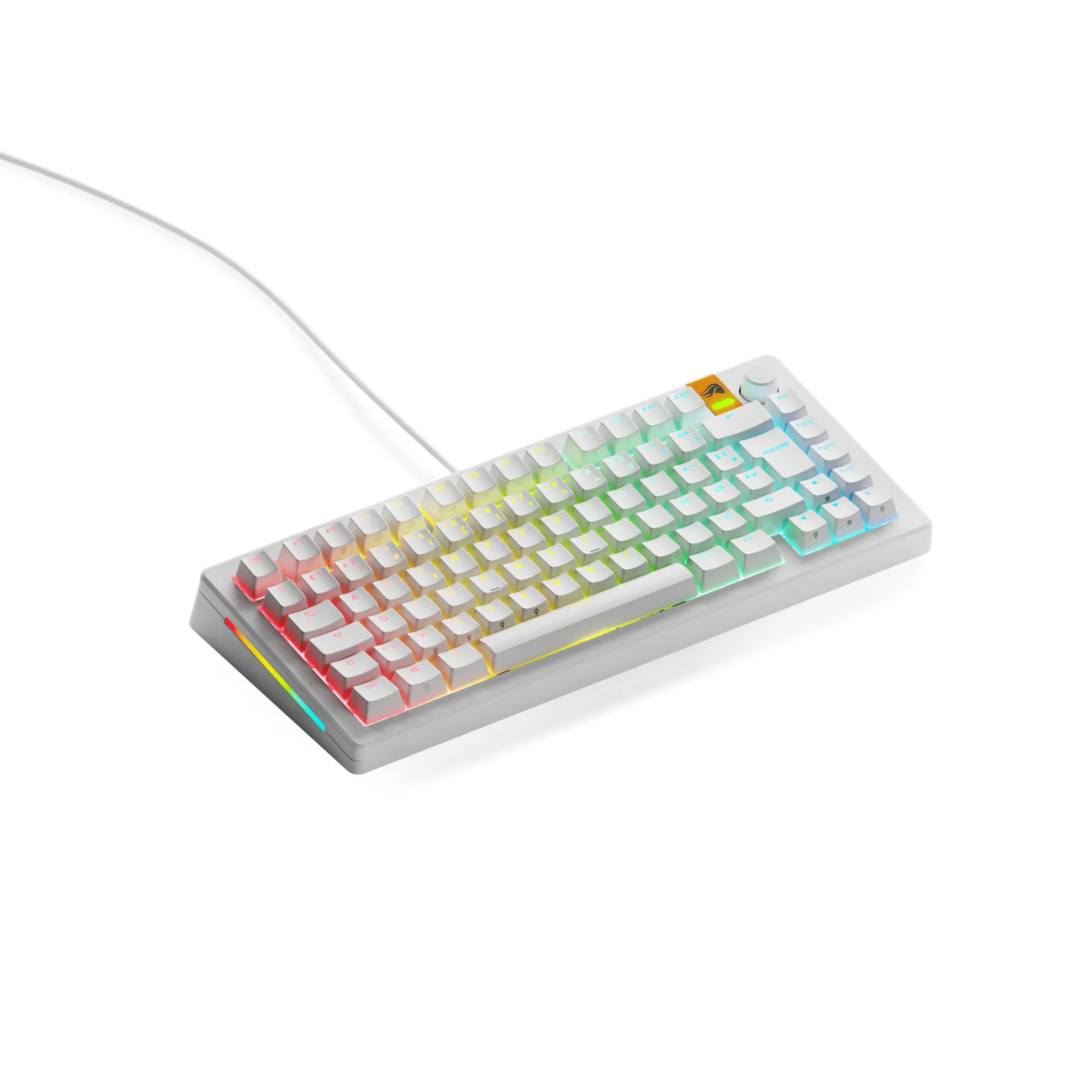 Glorious Gaming GMMK 3 HE 75% Prebuilt klavye Oyun USB AZERTY Fransızca Beyaz
