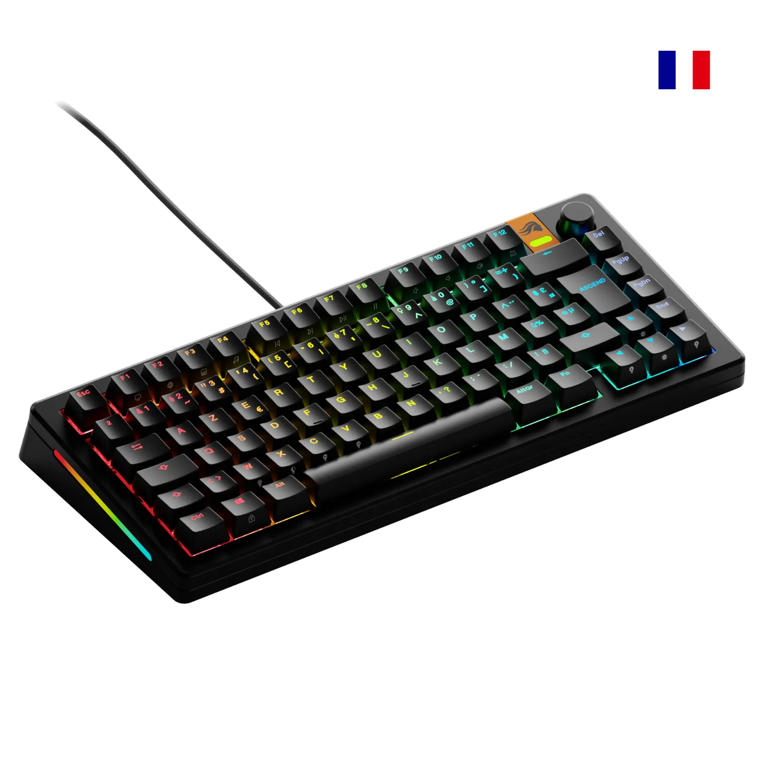 Glorious Gaming GMMK 3 HE 75% Prebuilt klavye Oyun USB AZERTY Fransızca Siyah