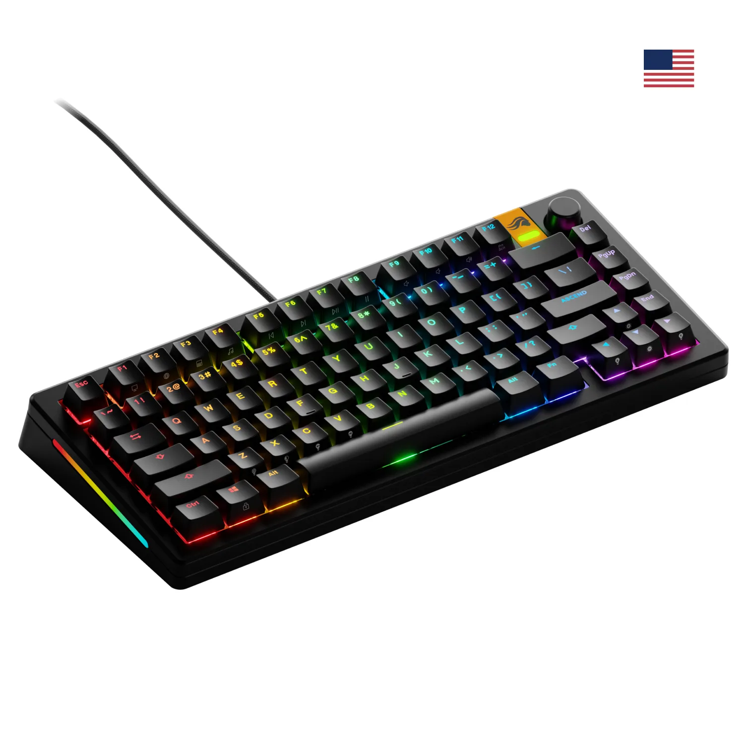 Glorious Gaming GMMK 3 HE 75% Prebuilt klavye Oyun USB QWERTY Amerikan İngilizcesi Siyah