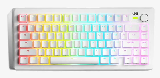 Glorious Gaming GMMK 3 Prebuilt klavye Oyun USB QWERTY Amerikan İngilizcesi Beyaz