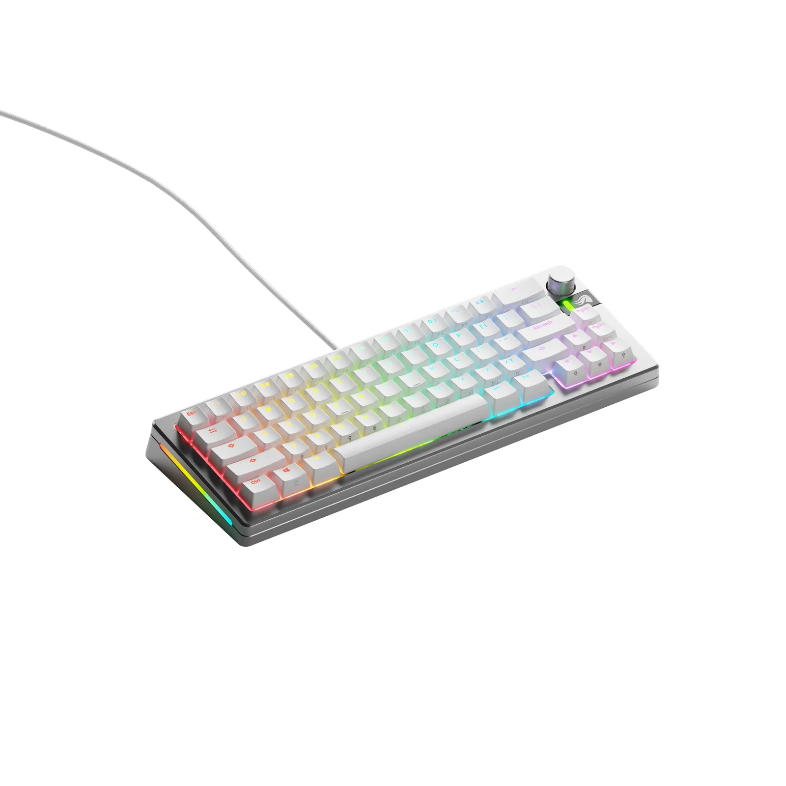 Glorious Gaming GMMK 3 PRO 65% Prebuilt klavye Oyun USB QWERTY Amerikan İngilizcesi Gümüş
