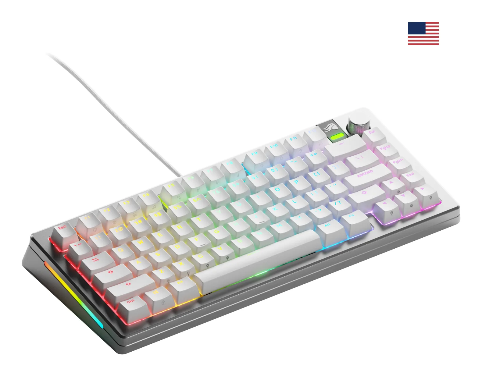 Glorious Gaming GMMK 3 PRO 75% Prebuilt klavye Oyun USB QWERTY Amerikan İngilizcesi Gümüş