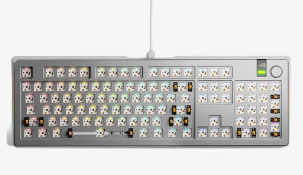 Glorious Gaming GMMK 3 PRO Barebones klavye Ev USB Hayır Gümüş