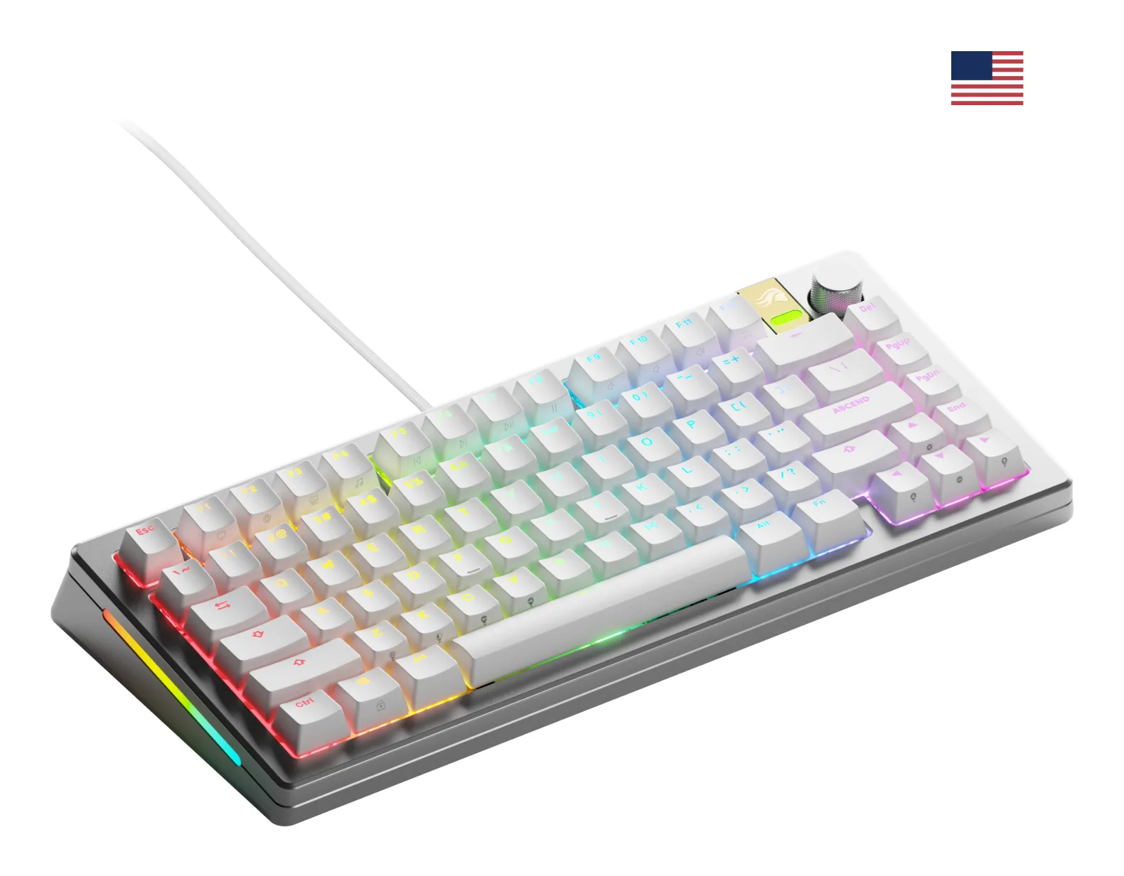 Glorious Gaming GMMK 3 PRO HE 75% Prebuilt klavye Oyun USB QWERTY Amerikan İngilizcesi Gümüş