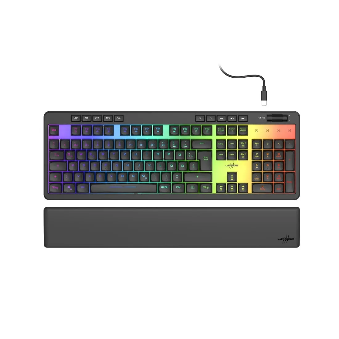Hama 00217830 klavye Oyun USB QWERTZ Almanca Siyah