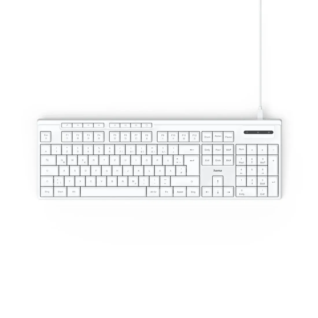Hama CK-200 klavye Ev / Ofis USB QWERTZ Almanca Beyaz