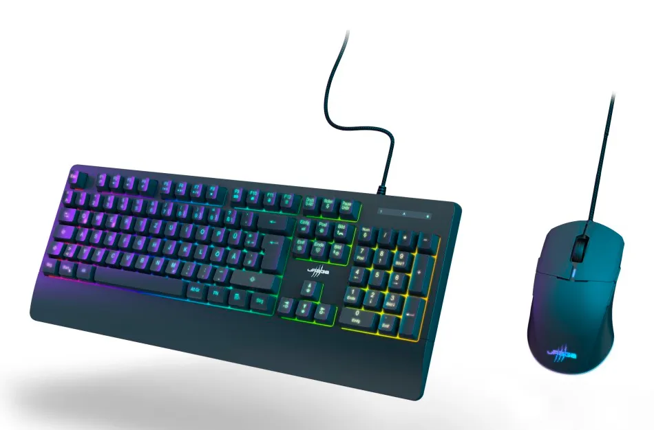 Hama Koop 320 2in1 klavye Fare dahil Oyun USB QWERTZ Almanca Siyah