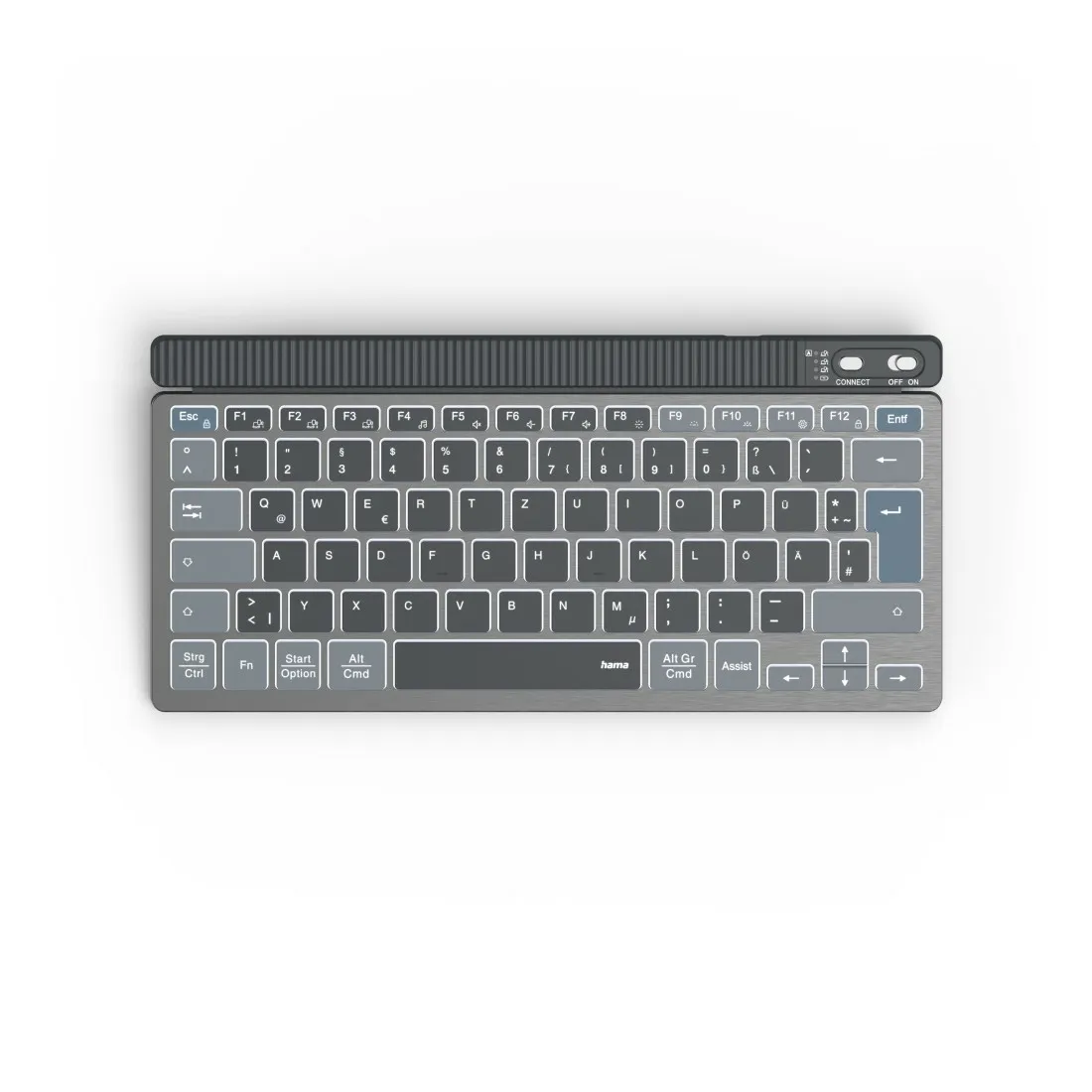 Hama WK-700 klavye Ev / Ofis Bluetooth QWERTZ Almanca Antrasit, Siyah, Mavi