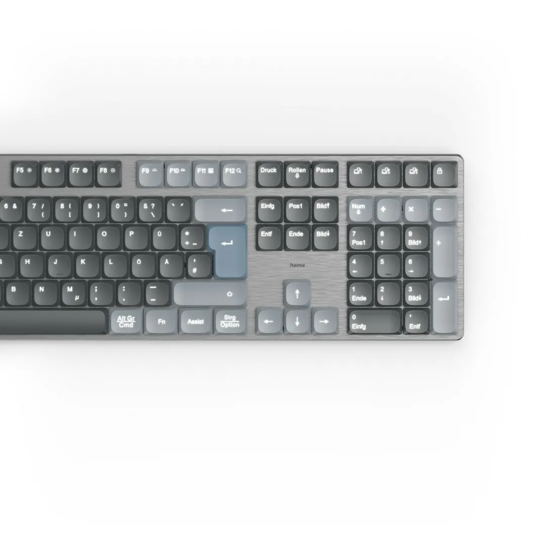 Hama WK-800 klavye Ev / Ofis Bluetooth QWERTZ Almanca Antrasit, Siyah, Mavi