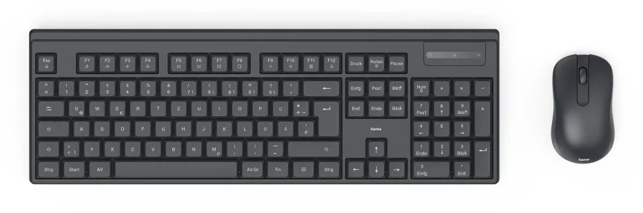 Hama WKM-100 klavye Fare dahil Evrensel RF kablosuz QWERTY İngiltere Uluslararası Siyah