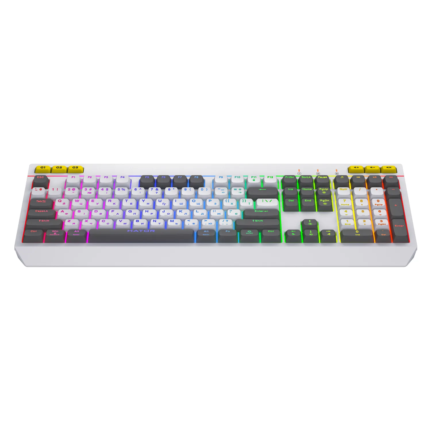 HATOR Icefall klavye Oyun USB QWERTY Amerikan İngilizcesi Beyaz
