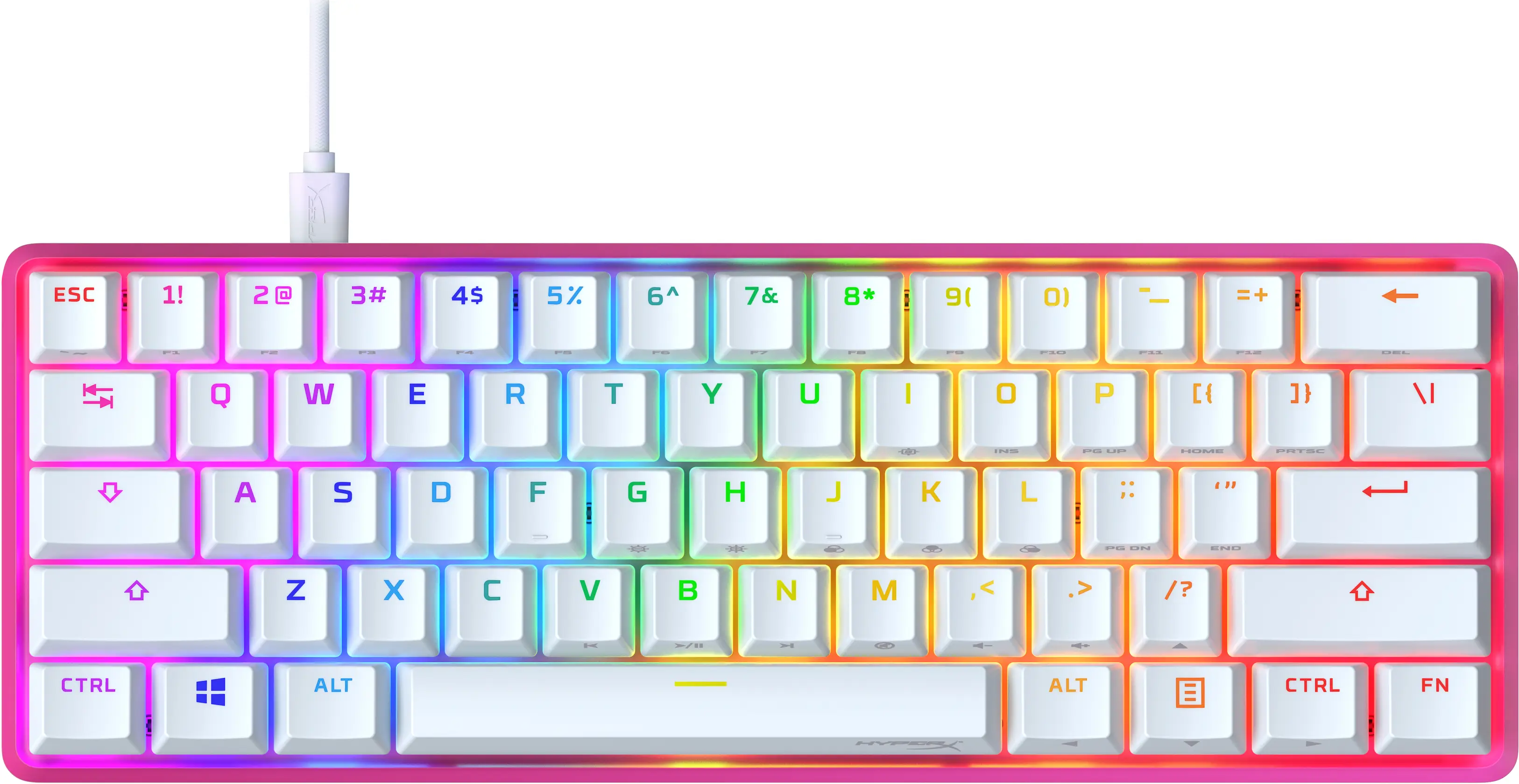 HyperX HyperX Alloy Origins 60 Pembe - Mekanik Oyun Klavyesi - HX Kırmızı 572Y6AA