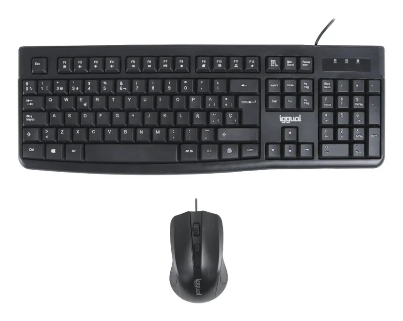 iggual CMK-business 2 klavye Fare dahil Ev / Ofis USB QWERTY İngilizce Siyah
