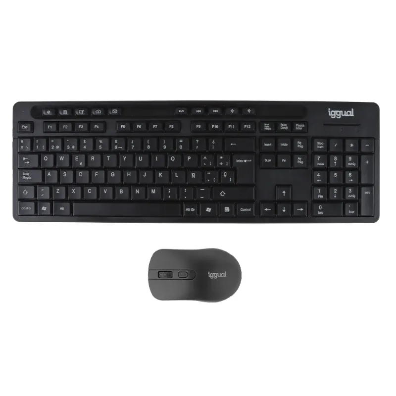iggual WMK-BUSINESS2 klavye Fare dahil Ofis RF kablosuz QWERTY İspanyolca Siyah