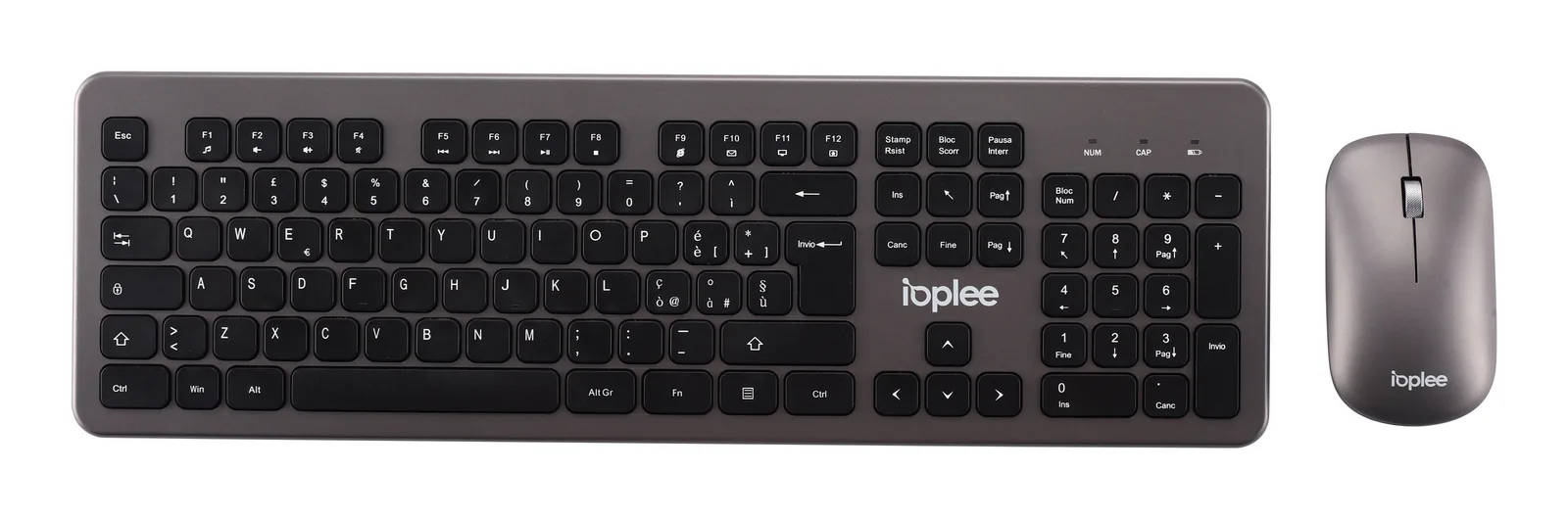 IOPLEE 290G klavye Fare dahil Ofis RF kablosuz QWERTY Siyah, Gri