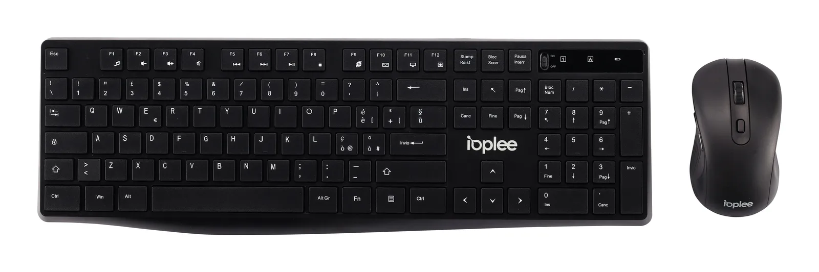 IOPLEE 291G klavye Fare dahil Evrensel RF kablosuz QWERTY İtalyanca Siyah