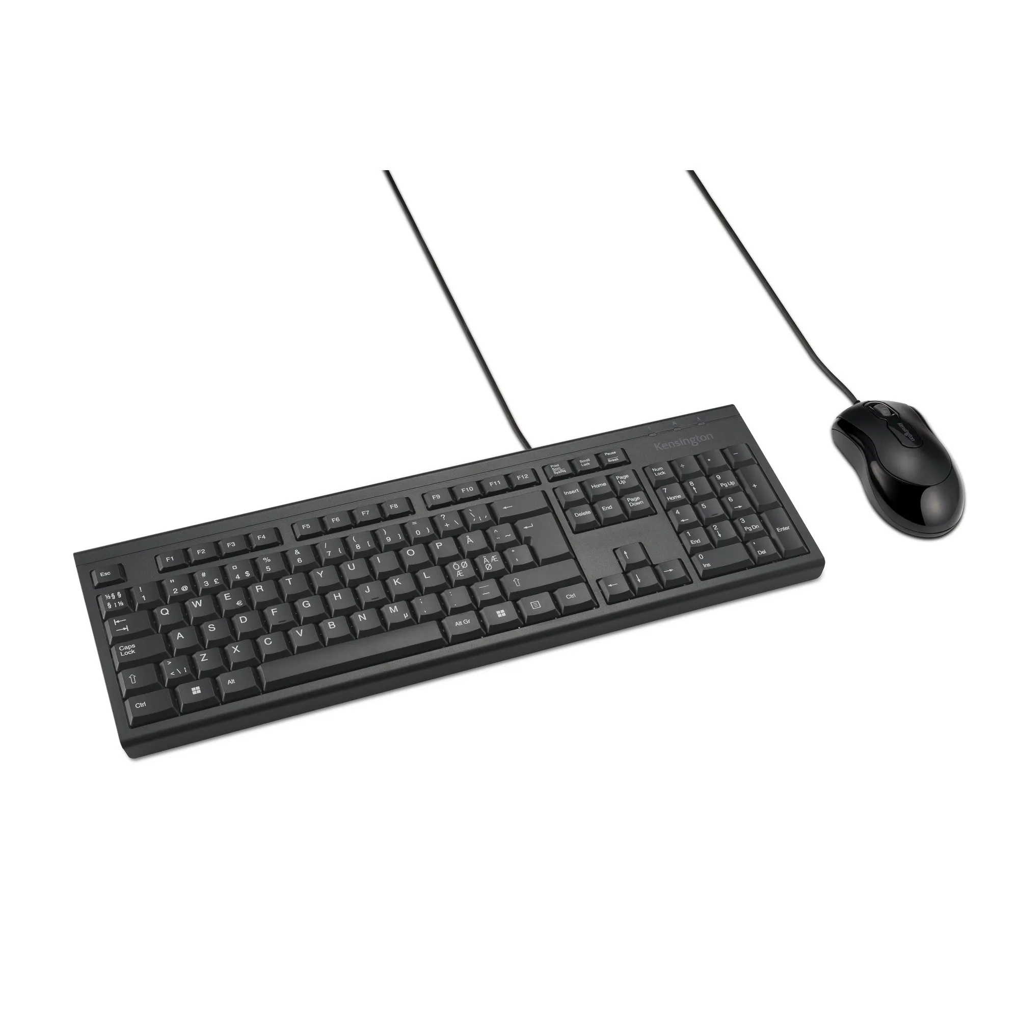Kensington KM100 EQ klavye Fare dahil Ofis USB QWERTY İskandinav Siyah