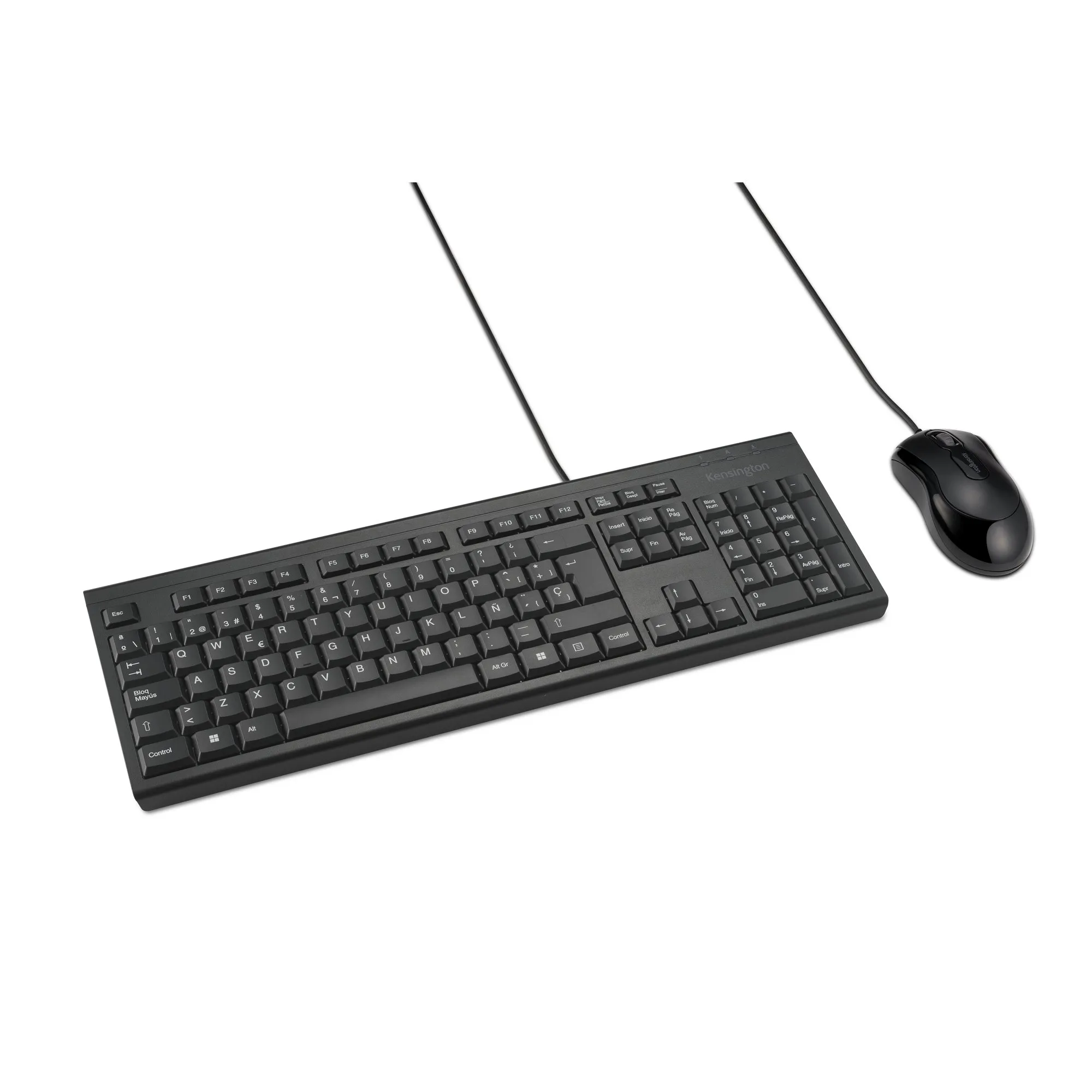 Kensington KM100 EQ klavye Fare dahil Ofis USB QWERTY İspanyolca Siyah