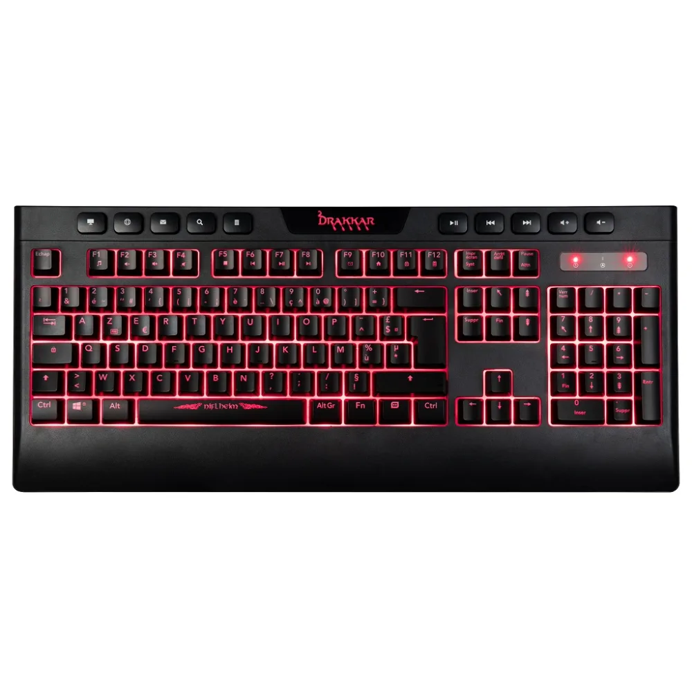 Konix Drakkar 61881115379 klavye Oyun USB AZERTY Fransızca Siyah