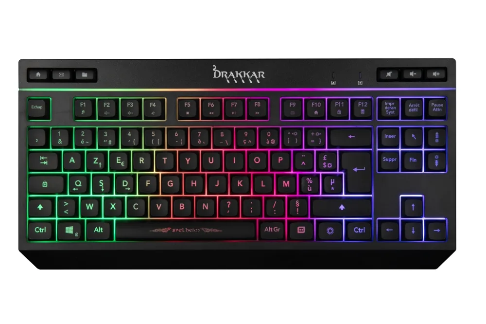 Konix Drakkar 61881119014 klavye Oyun USB AZERTY Fransızca Siyah