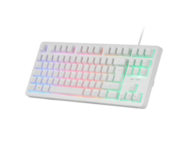 Mars Gaming MK023W klavye Oyun USB AZERTY Fransızca Beyaz
