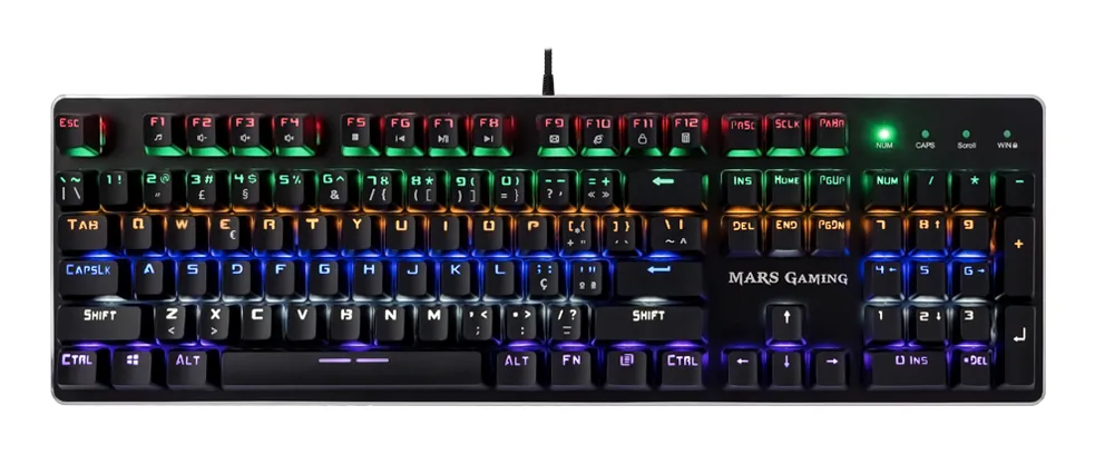 Mars Gaming MK4 klavye Oyun USB QWERTY Portekizce, Amerikan İngilizcesi Siyah
