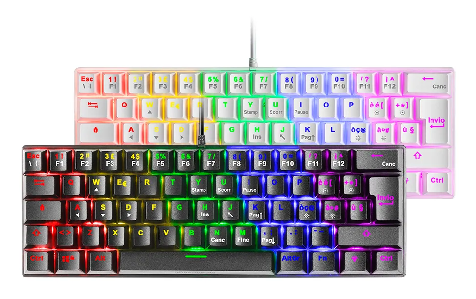 Mars Gaming MK60 klavye Oyun USB QWERTY İtalyanca Siyah
