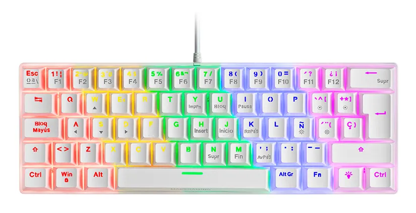 Mars Gaming MK60 klavye Oyun USB QWERTY Portekizce Beyaz