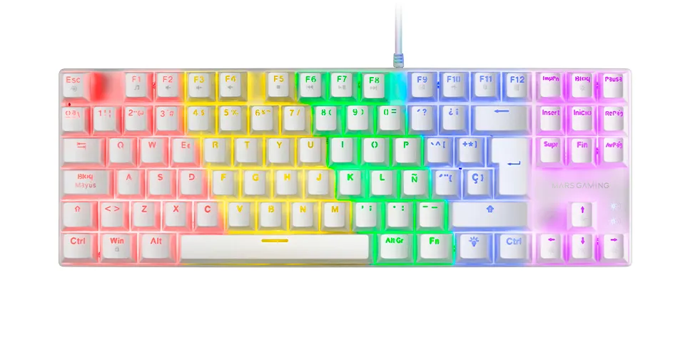 Mars Gaming MK80 klavye Oyun USB Portekizce Beyaz