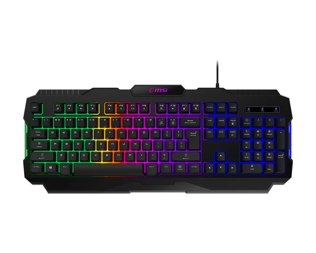 MSI FORGE GK100 klavye Oyun USB QWERTY İngilizce Siyah