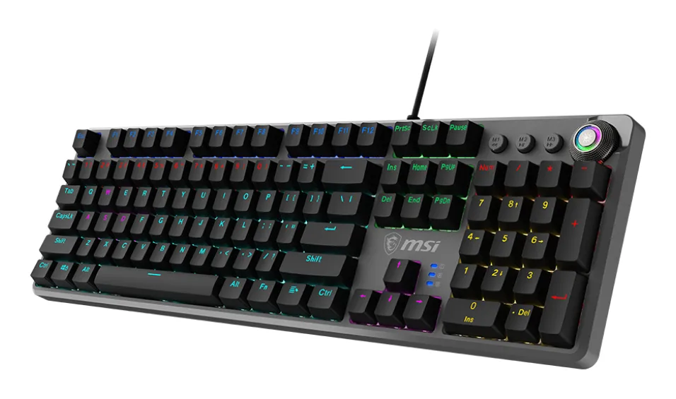 MSI FORGE GK310 RED DE klavye Oyun USB QWERTY Almanca Siyah