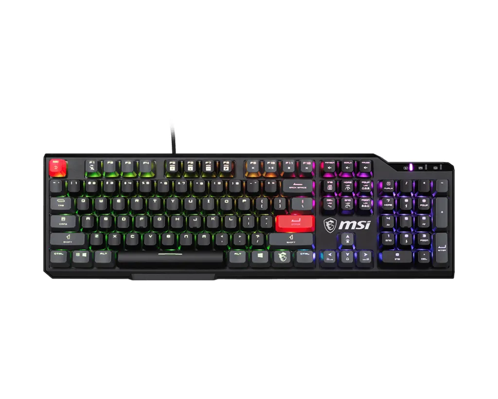 MSI Vigor GK41 Dusk LR US klavye Oyun USB QWERTY İngilizce Siyah