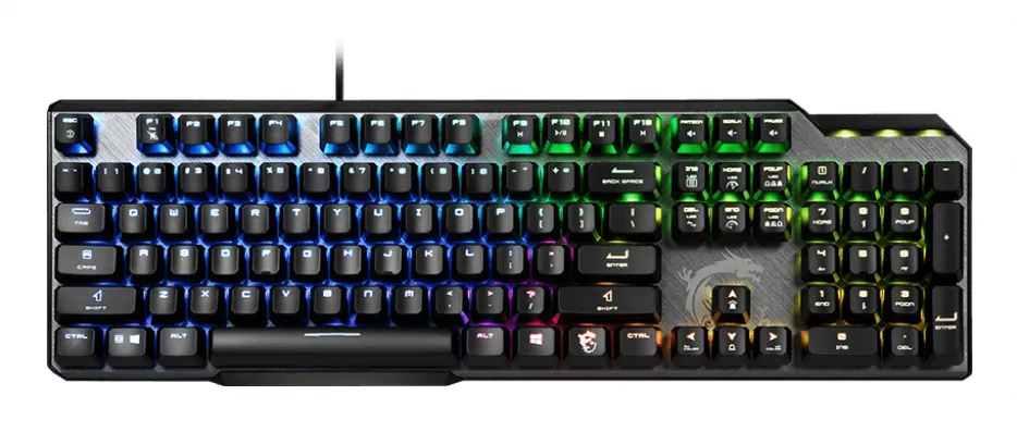 MSI Vigor GK50 Elite BW klavye Oyun USB QWERTY Ukraynaca Siyah