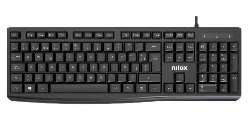 Nilox NXKBE000013 klavye Ofis USB İspanyolca Siyah