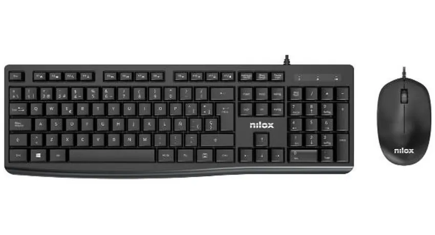 Nilox NXKME0012 klavye Fare dahil Evrensel USB QWERTY İspanyolca Siyah