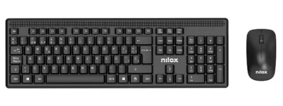 Nilox NXKMWE011 klavye Fare dahil Ofis RF kablosuz İspanyolca Siyah