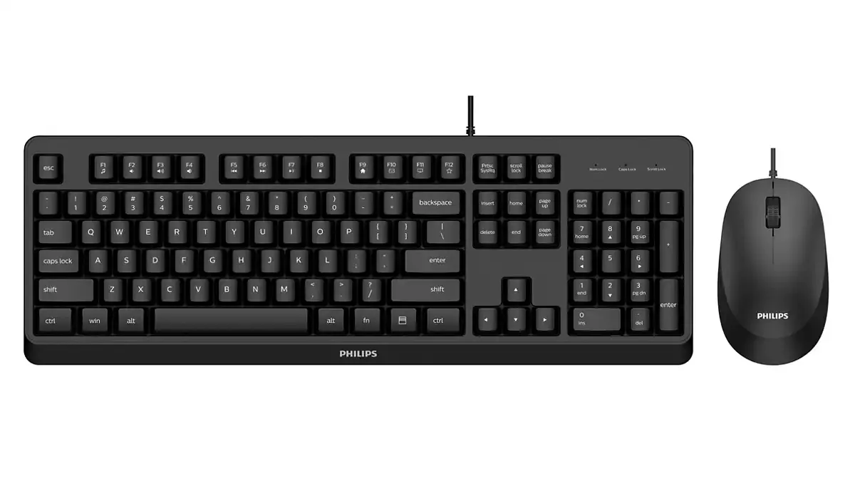 Philips 2000 series SPT6207BL/15 klavye Fare dahil Evrensel USB Siyah